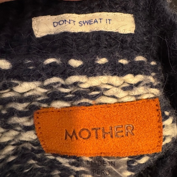 MOTHER Alpaca Wool The Long Drop Cardigan in One Tile at a Time Size Large NWT - Picture 7 of 15